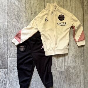 GUC-Jordan PSG Cream and Pink Kids Tracksuit